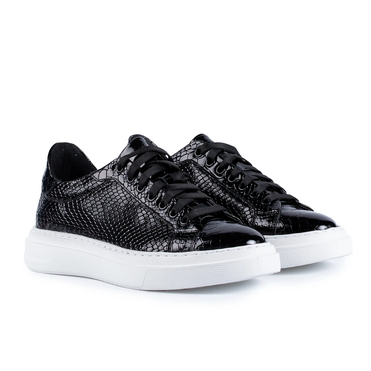 Lucas Shoes 510 Chile sneakers negri piele croc