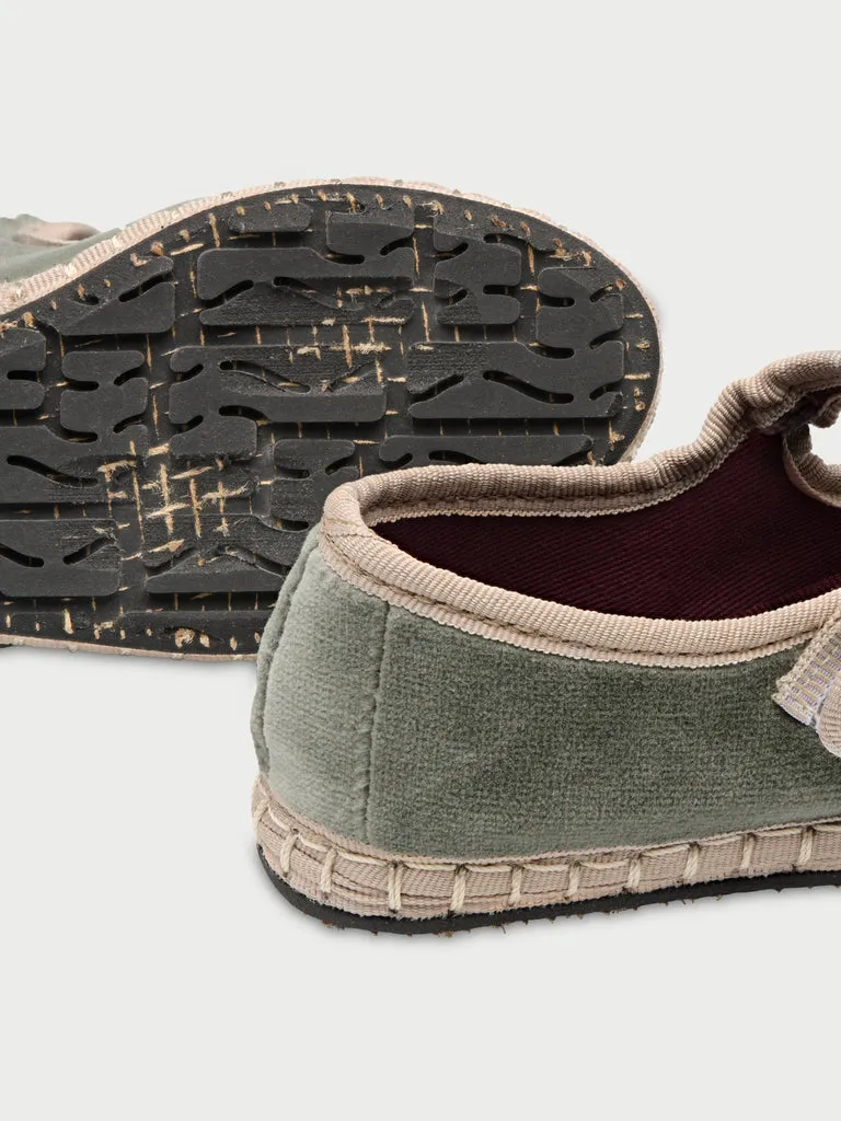 Flagelus Uta Kids pantofi Mary Jane verzi catifea