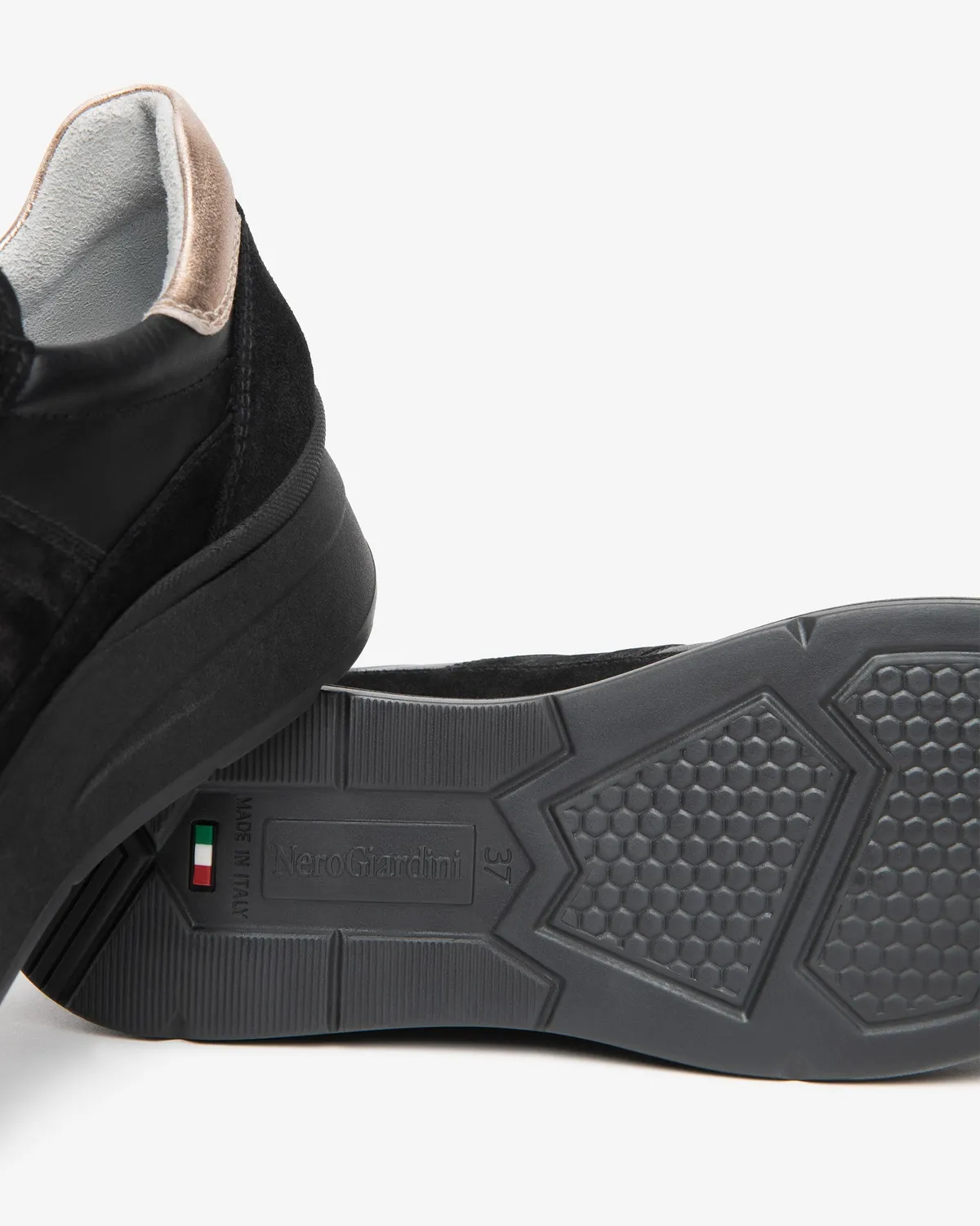 Sneakers NeroGiardini dama piele platforma 35 mm cu siret