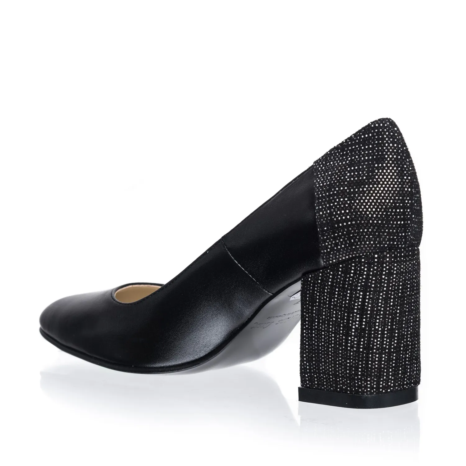 Catinca Shoes R12 NP pantofi piele negru puncte