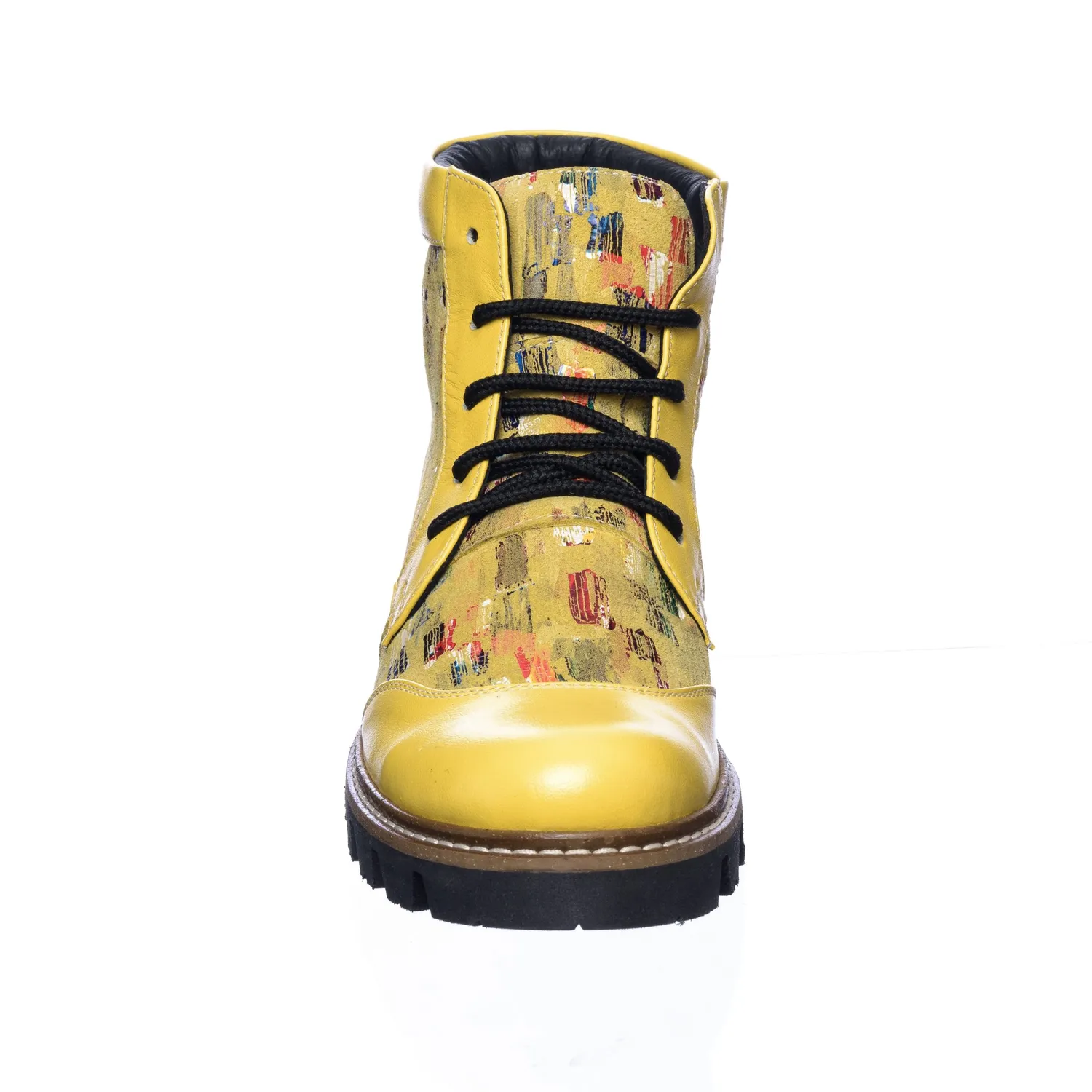 Catinca Shoes BC28 GBP bocanci dama piele galben pictura