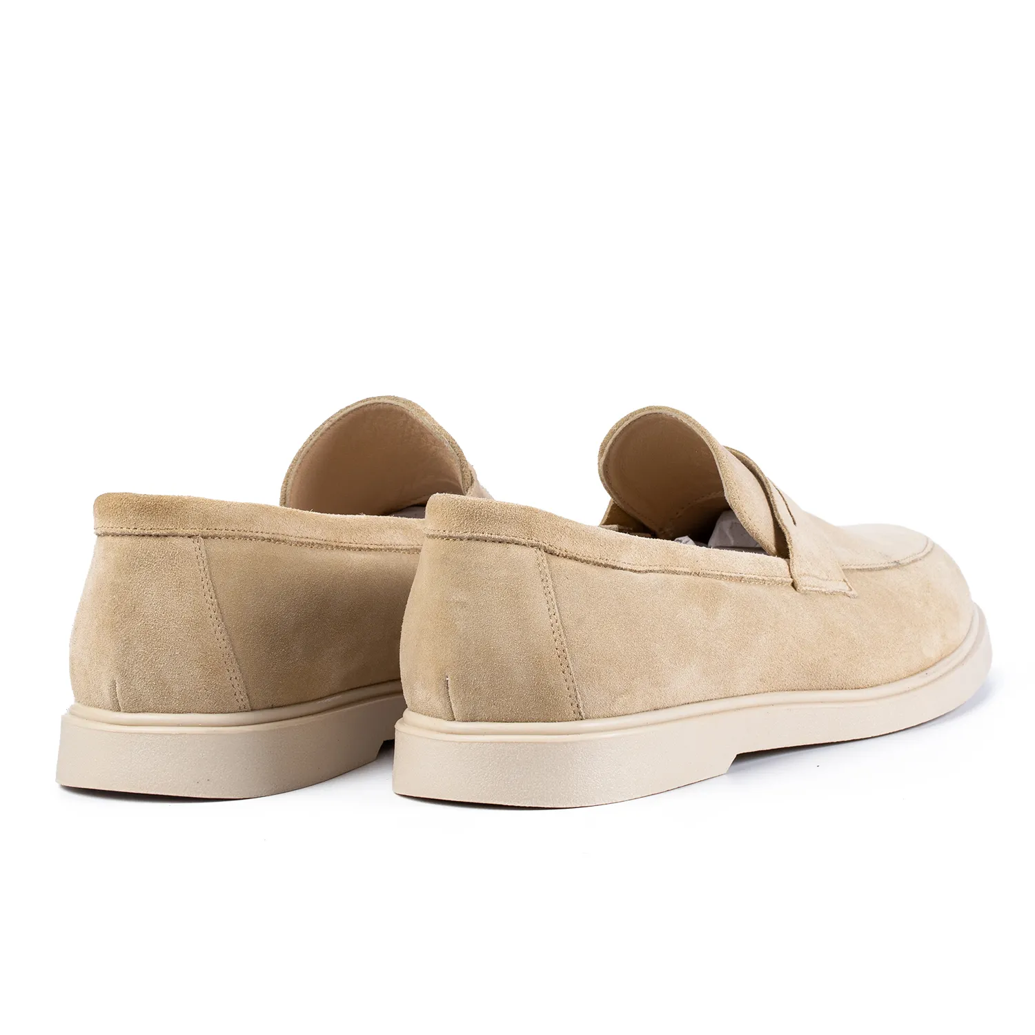 Lucas Shoes Ezra mocasini bej velur piele naturala
