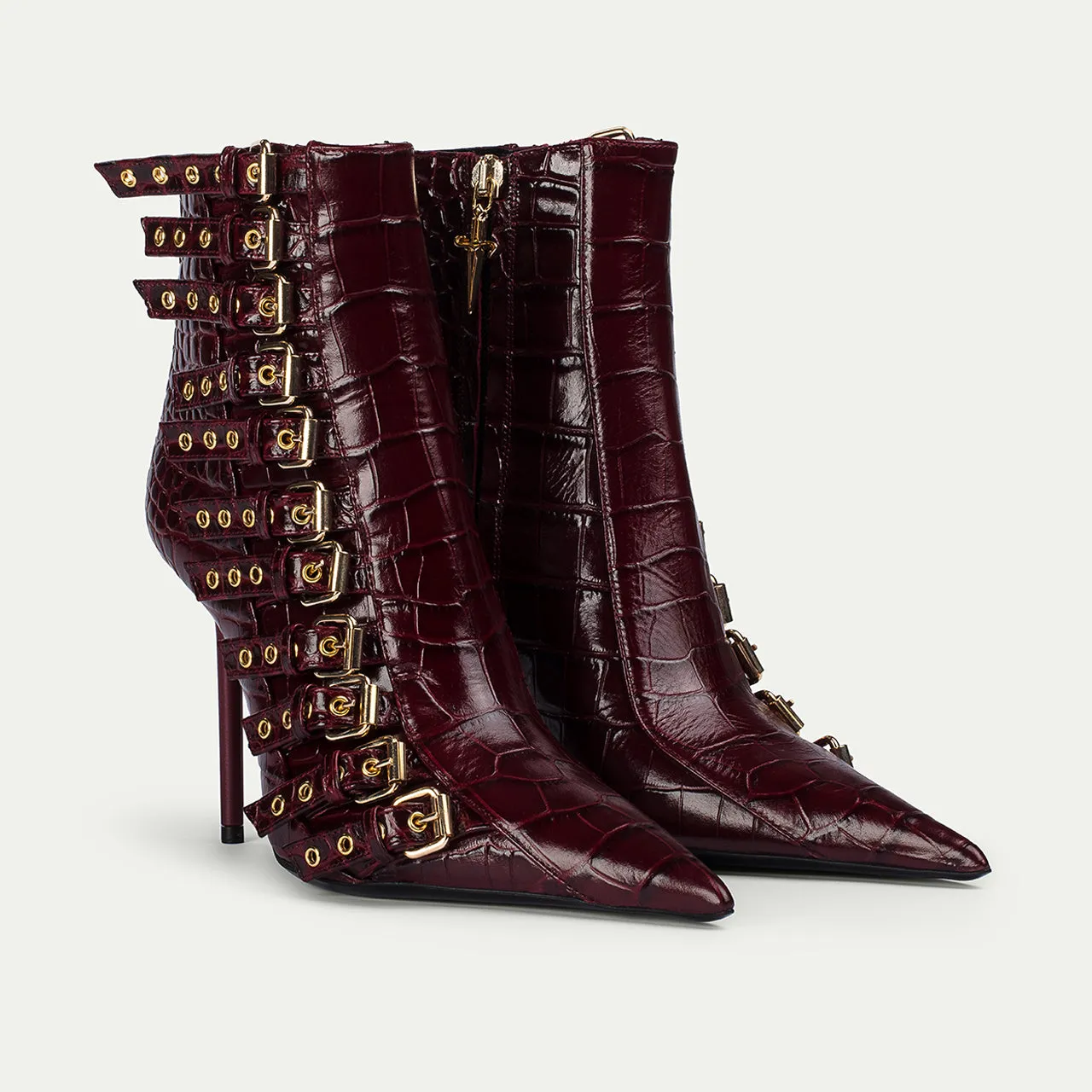 Cesare Paciotti Dafne botine dama piele bordeaux toc cui