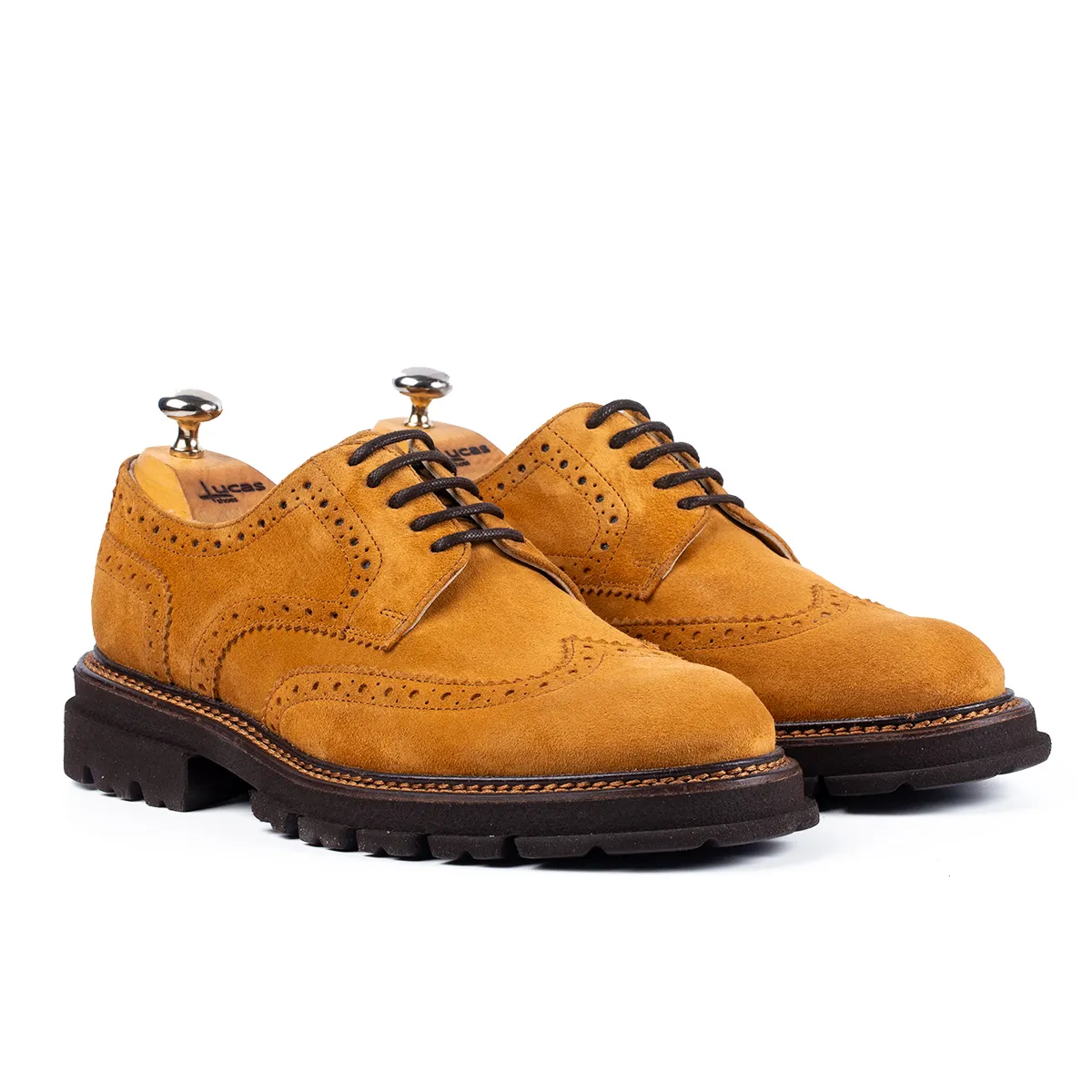 Lucas Shoes Elegant 550 pantofi bej velur piele
