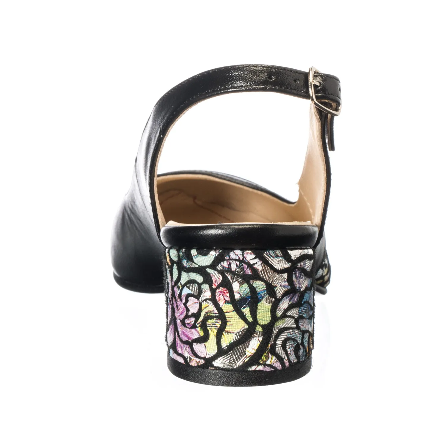 Catinca Shoes A88 NT sandale dama negru trandafiri piele