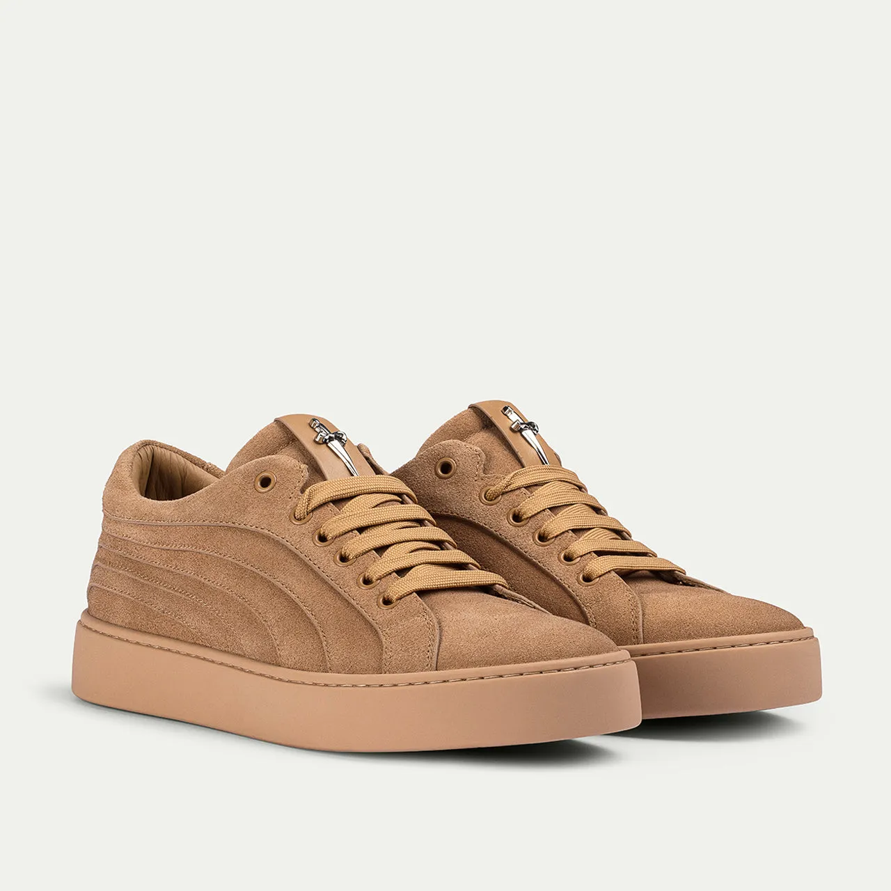 Cesare Paciotti Linea Derby pantofi caramel piele intoarsa