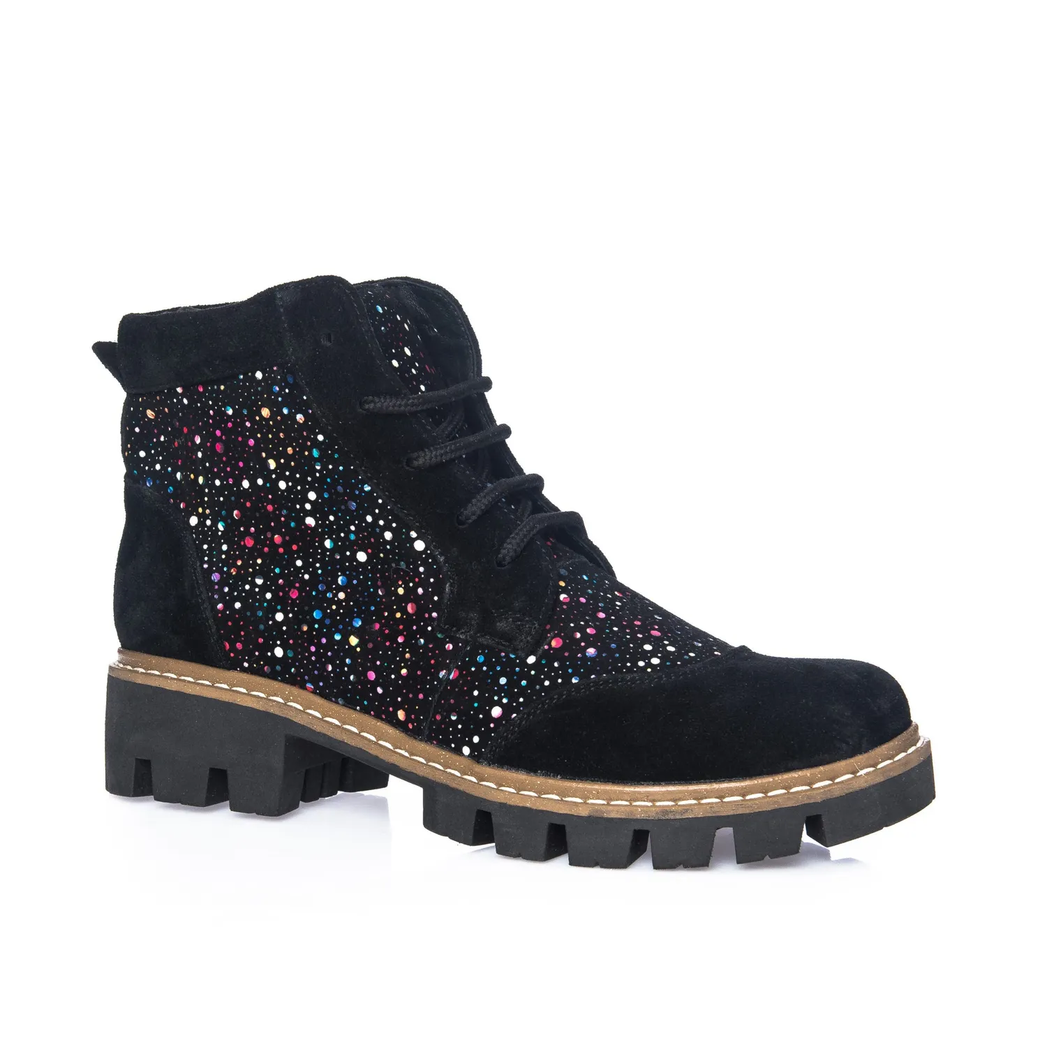 Catinca Shoes G28 NAPC bocanci dama piele negru picatele