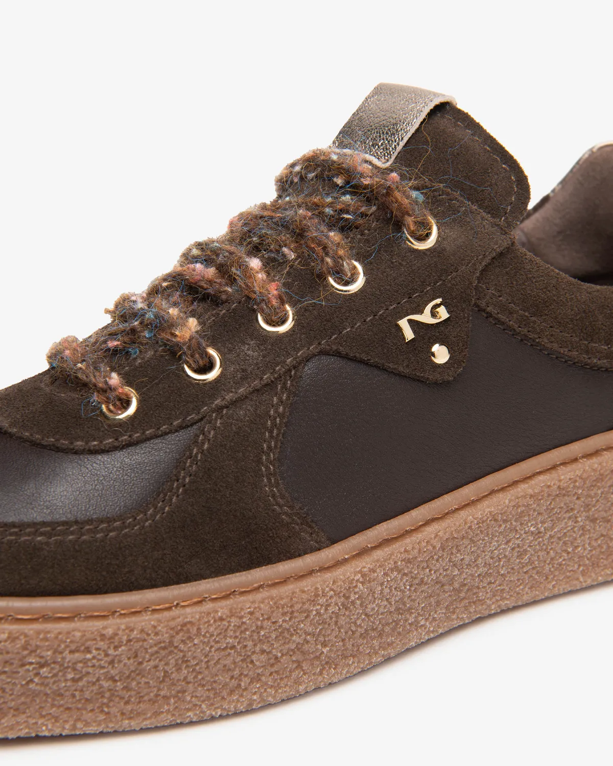 NeroGiardini sneakers piele si velur dama platforma