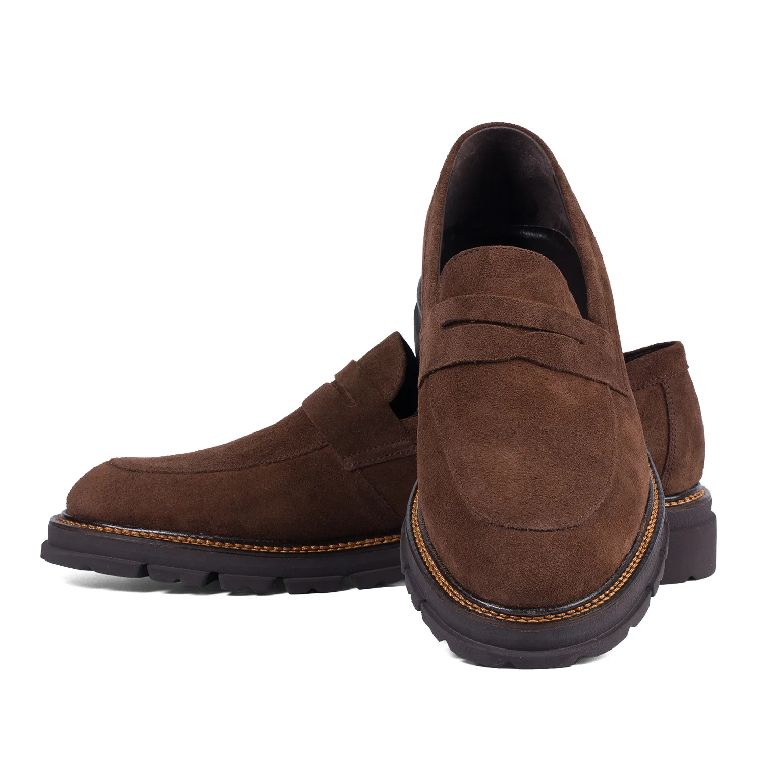 Lucas Shoes Ezra Ukr mocasini bărbați maro velur