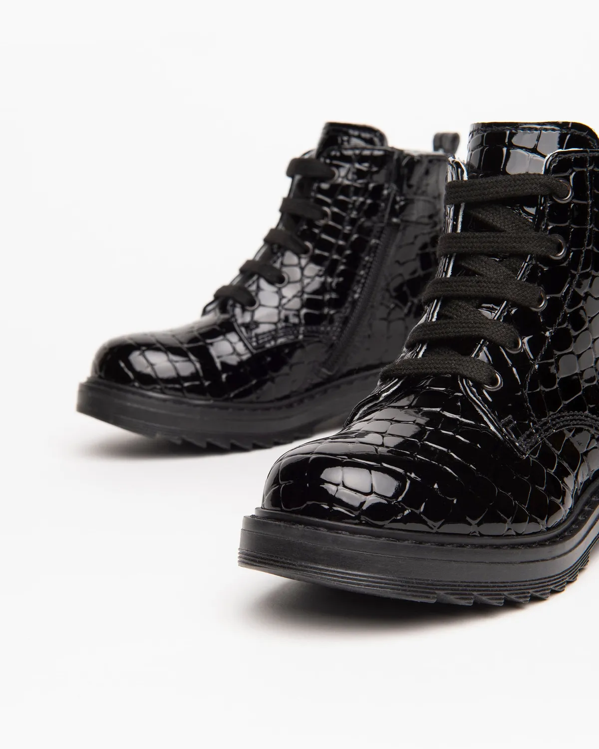 NeroGiardini ghete fete cu fermoar print croco