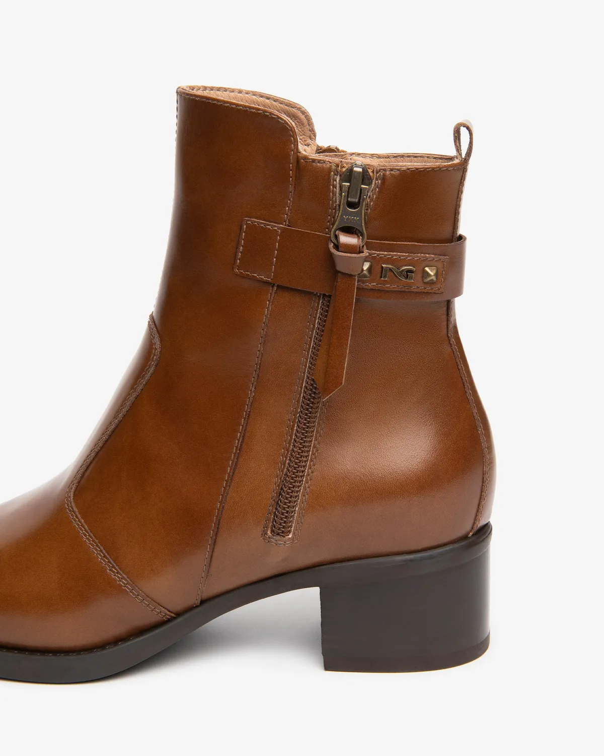 NeroGiardini ghete dama piele cu baretă toc 4 cm