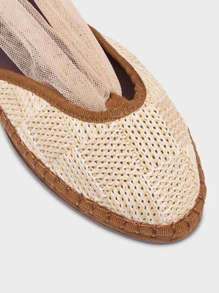 Flagelus Isabella Craft Brown espadrile bej rafie