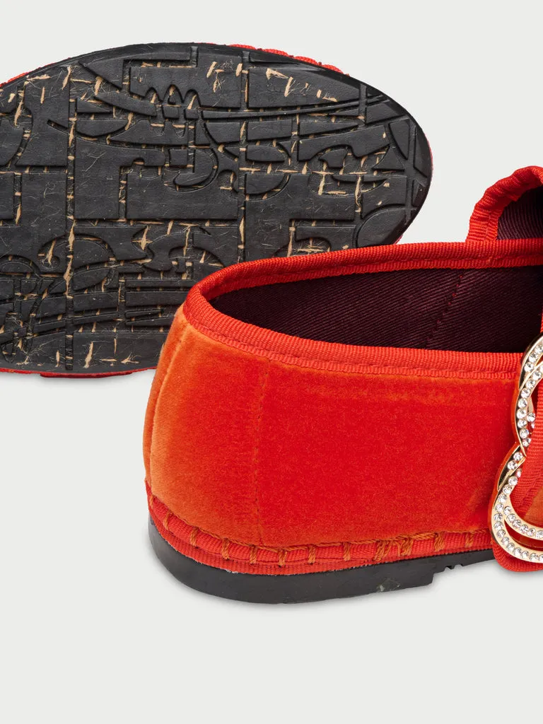 Flagelus Sophie Love Orange pantofi velur portocaliu