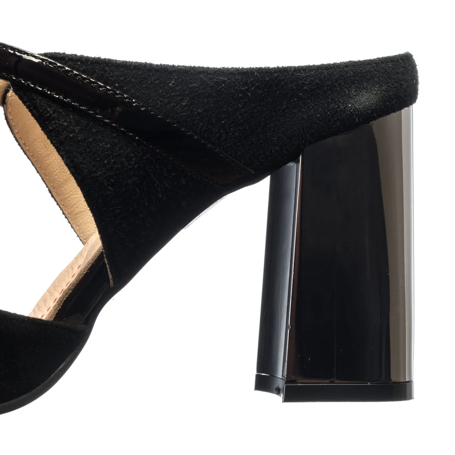 Catinca Shoes S100 sandale dama piele negru antilopa lac