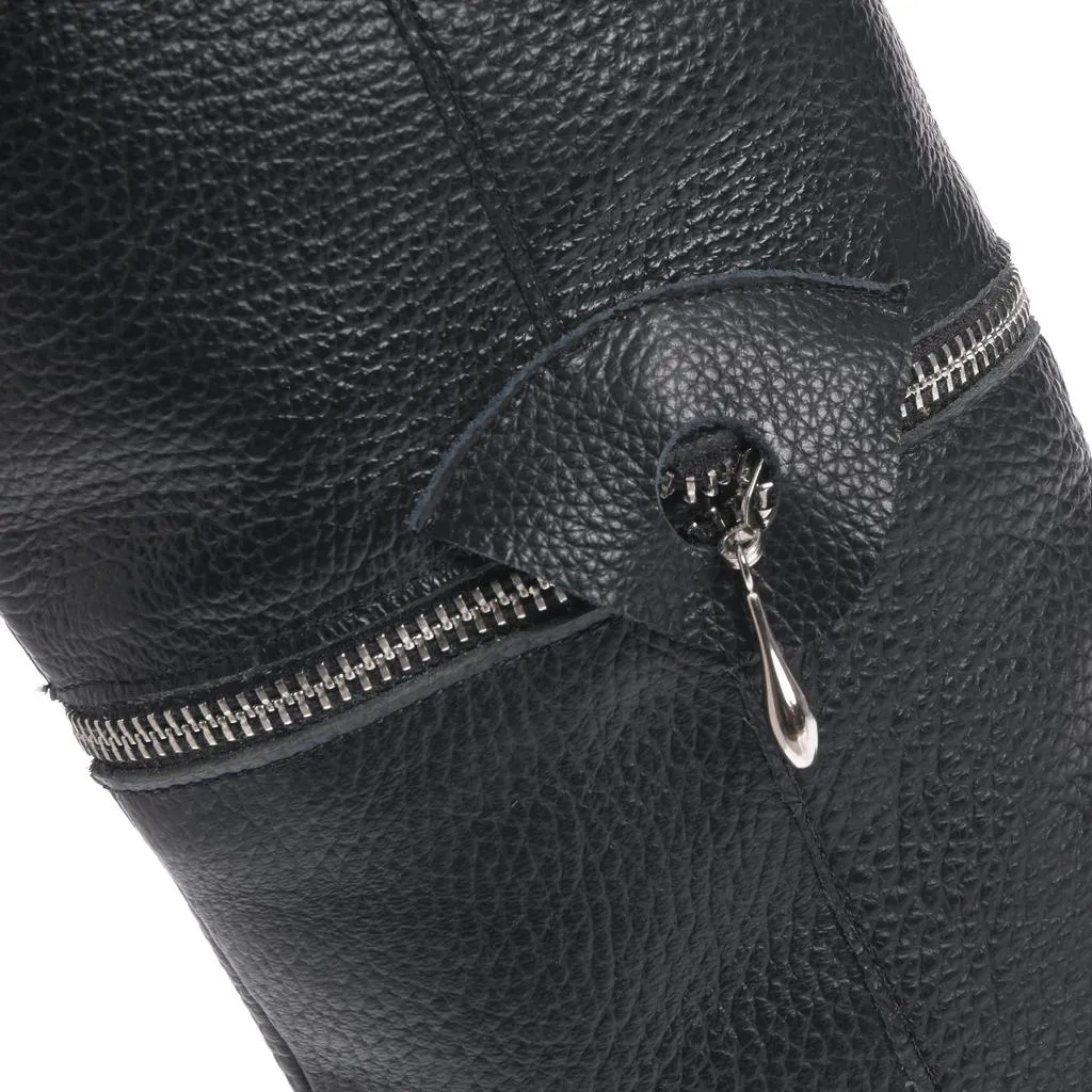 Ana Urbana Shoes Florentina cizme negre piele fermoar