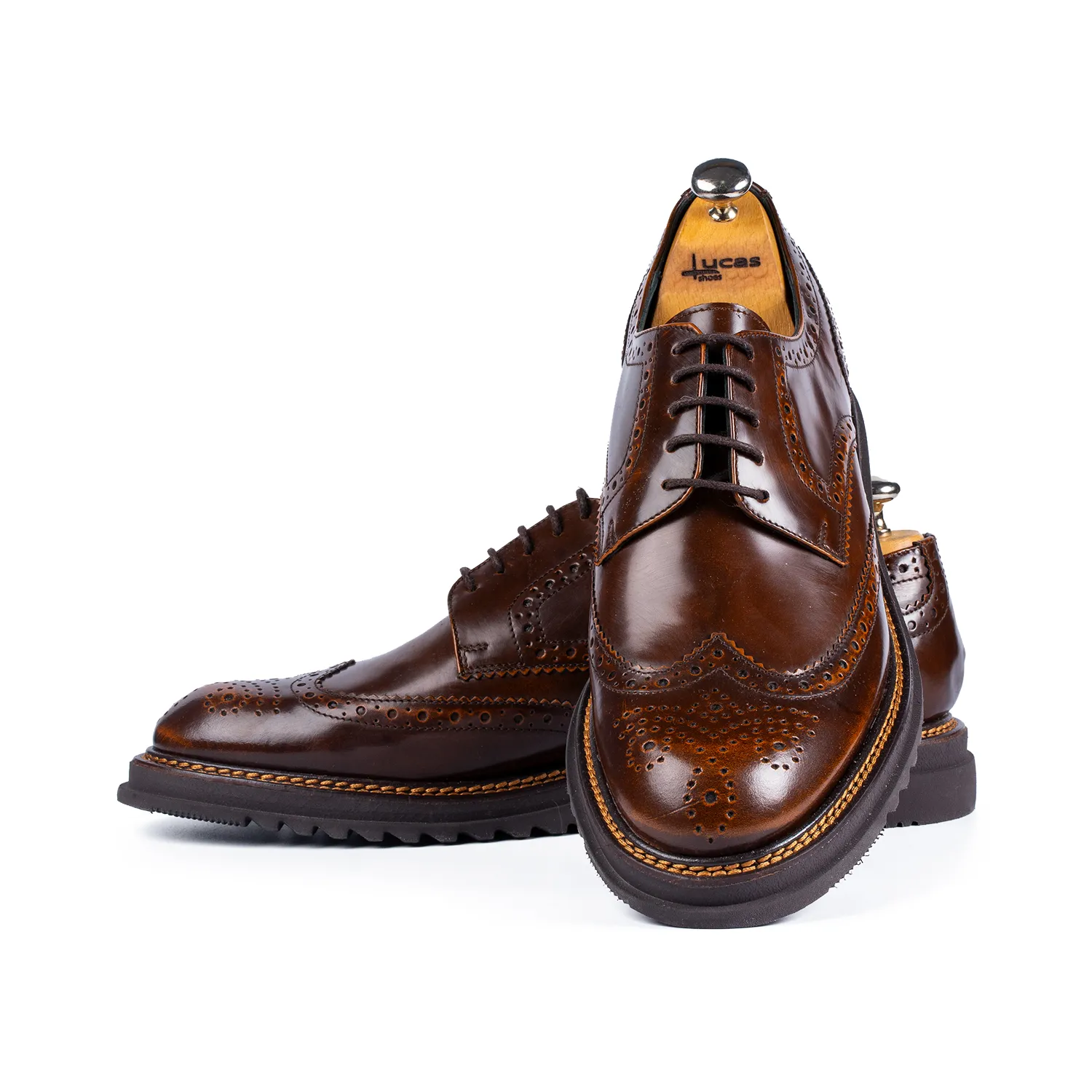 Lucas Shoes Casual 555 pantofi barbati maro semi-lac