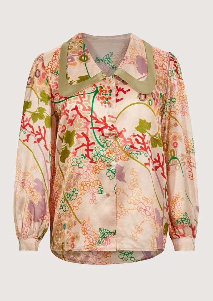 Flagelus Jeanne Baseball bluza matase bej