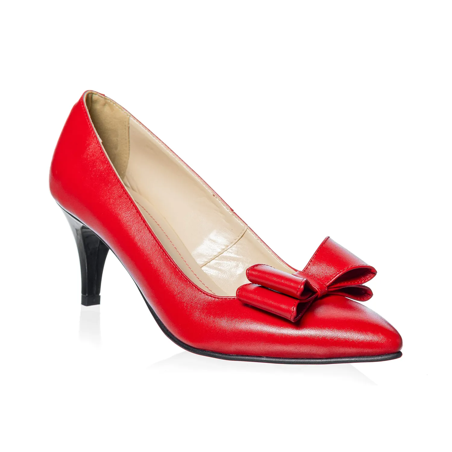 Catinca Shoes A20 RB pantofi dama piele naturala rosu funda