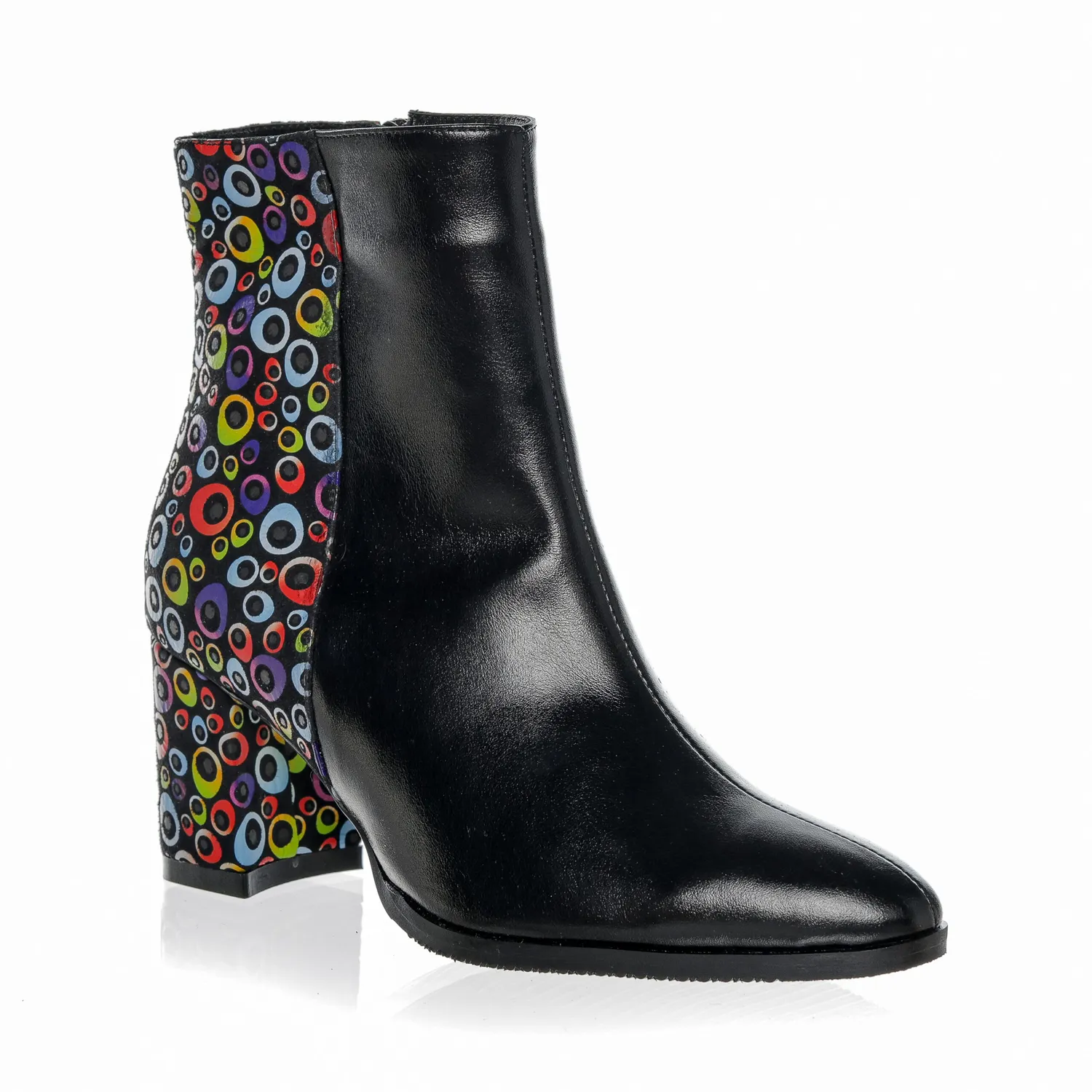Catinca Shoes GX31 NBCC ghete dama piele neagra cerculete