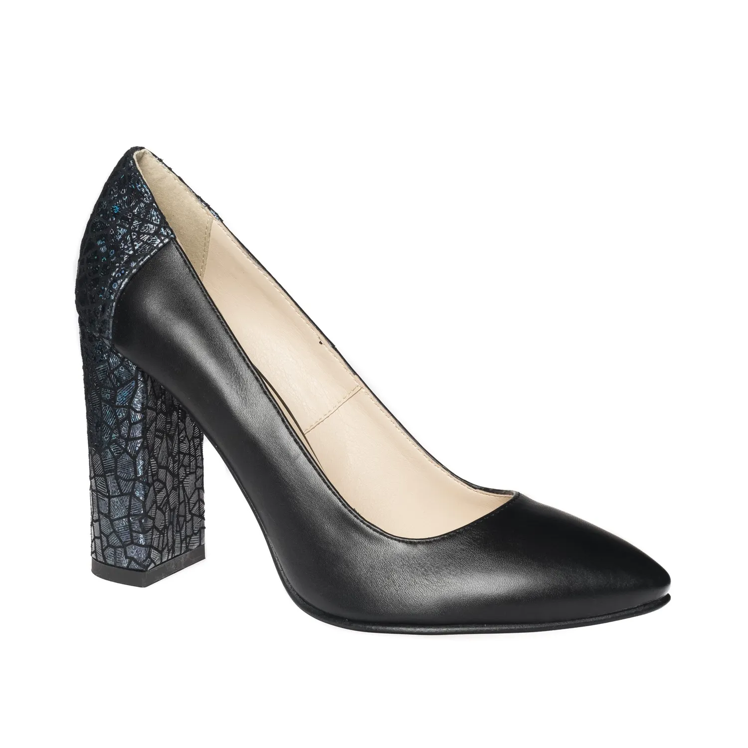Catinca Shoes 2692 NI pantofi piele negru imprimeu