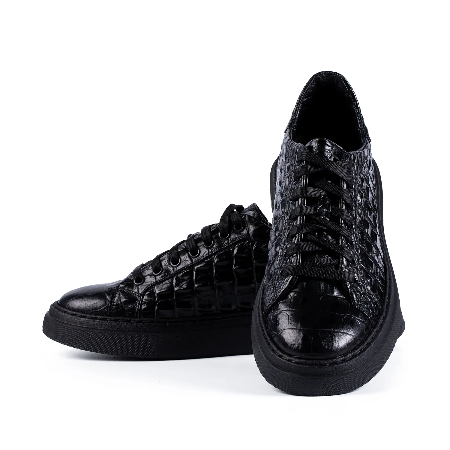 Lucas Shoes 510 Chile sneakers negri piele croc