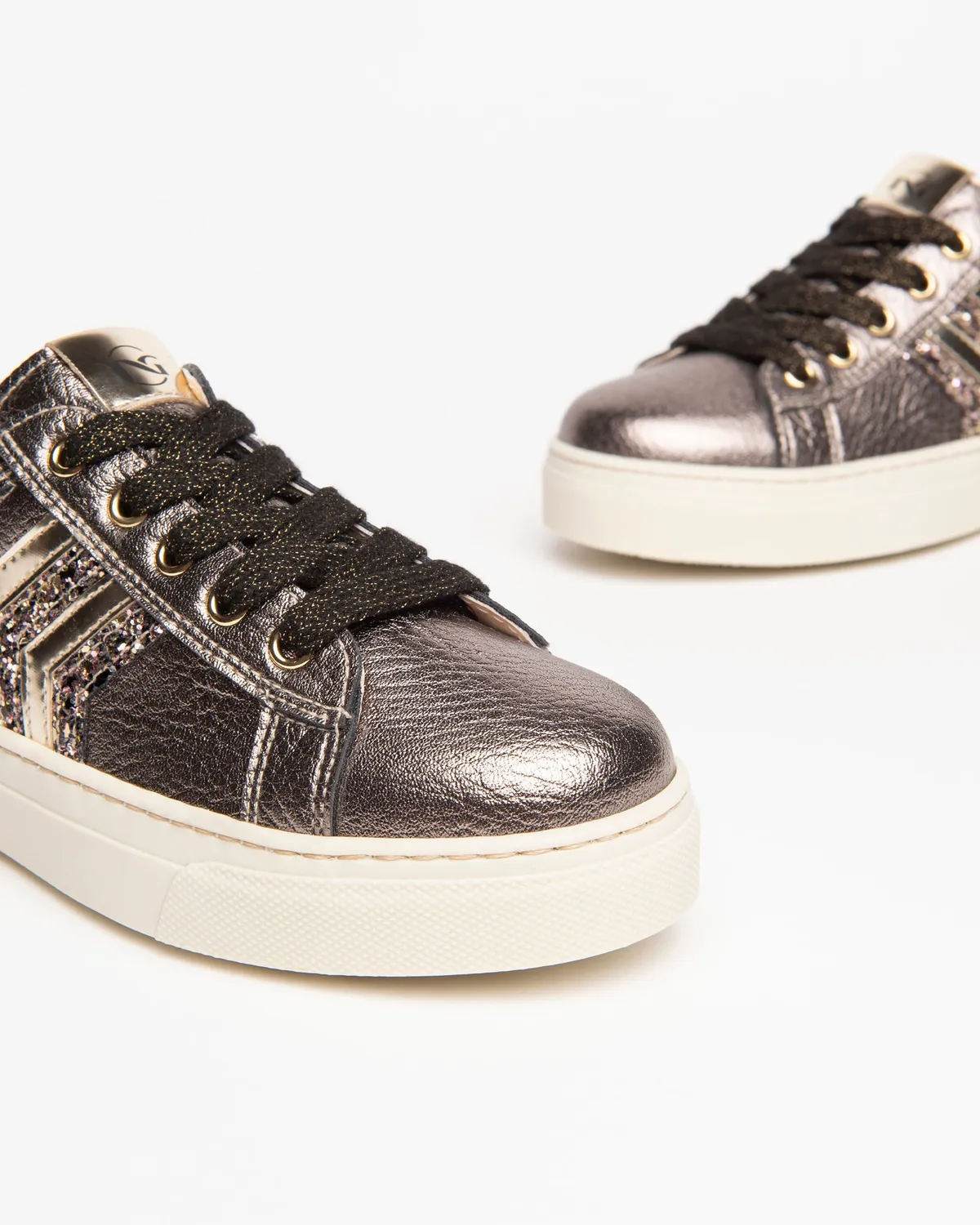 NeroGiardini sneakers fete glitter fermoar talpa usoara