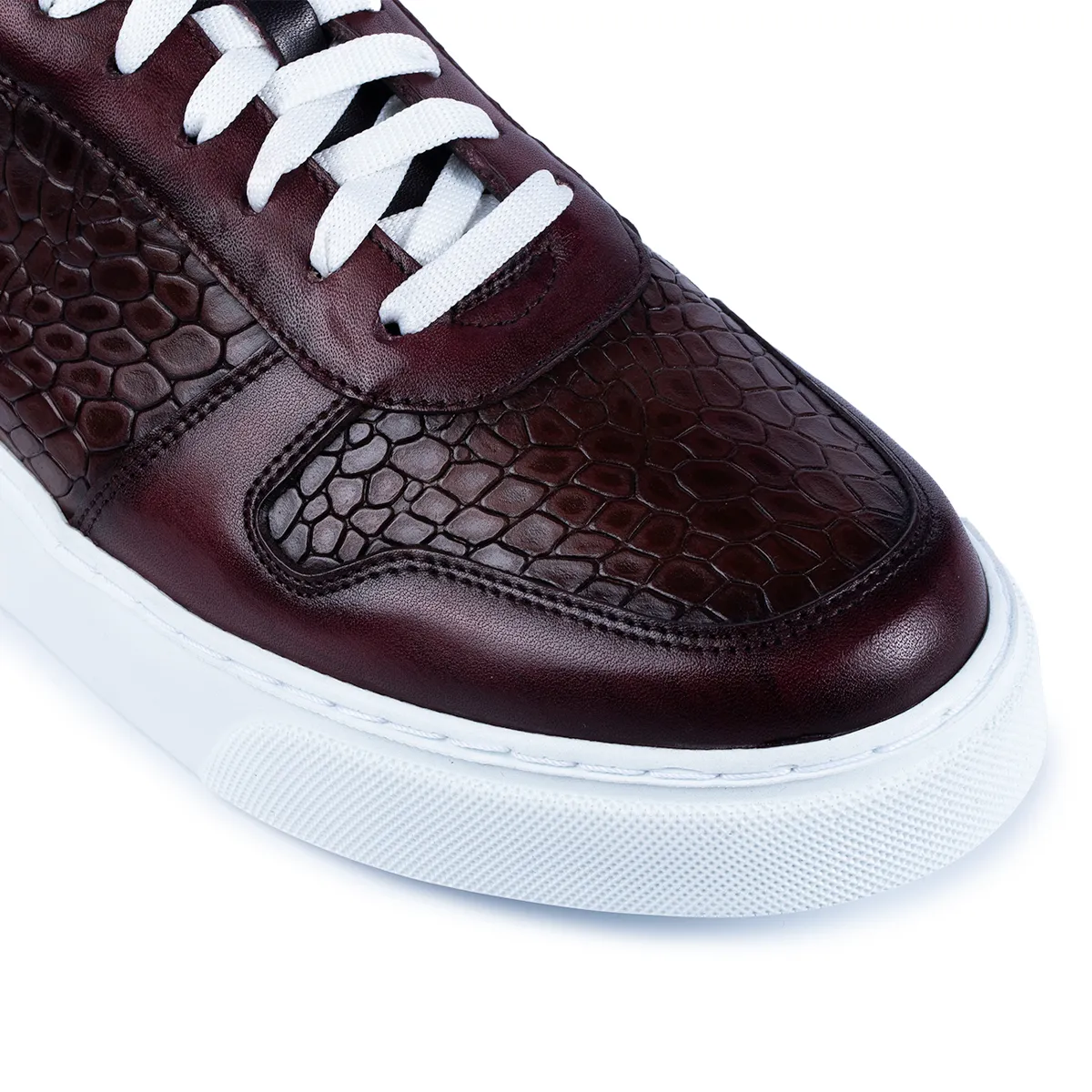 Lucas Shoes 004 bordo maro sneakers piele