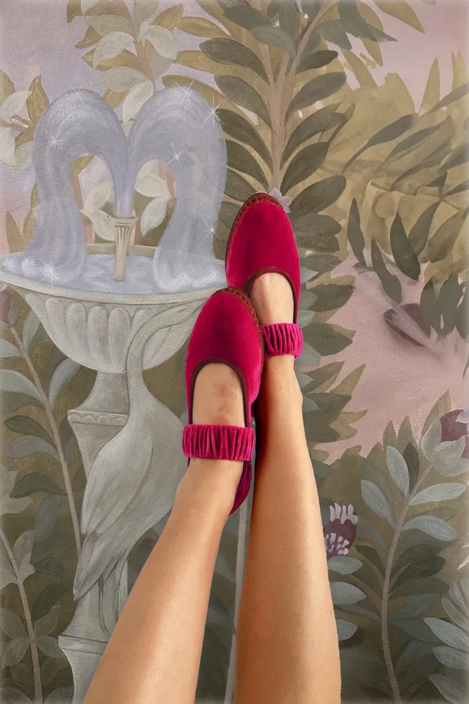 Flagelus Mafalda Plum pantofi catifea roz