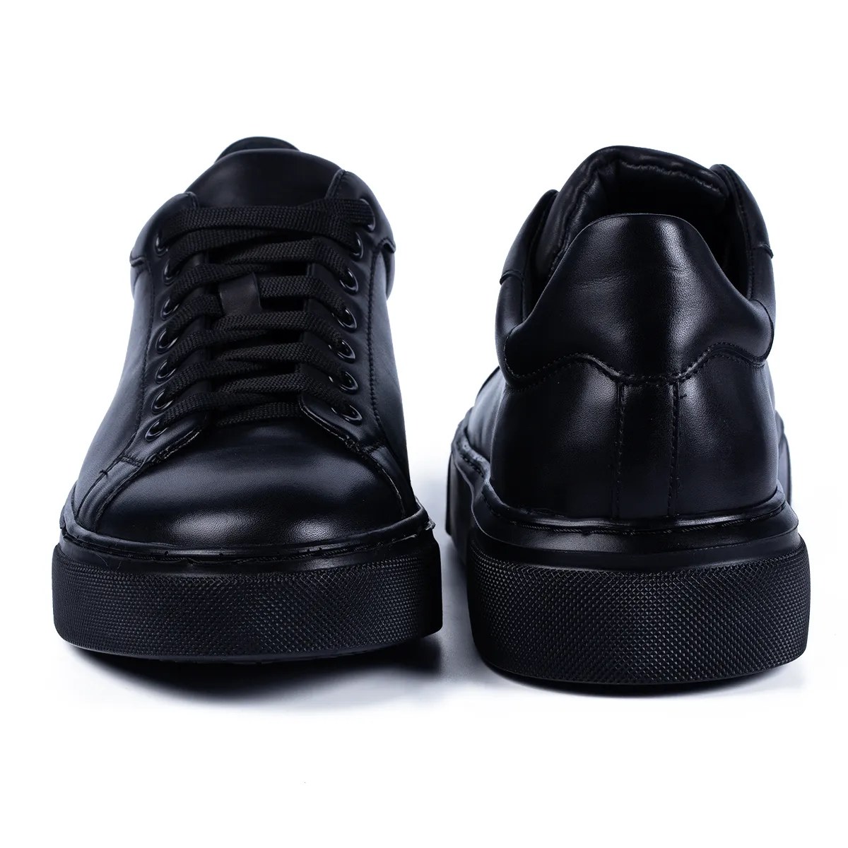 Lucas Shoes 510 sneakers negri piele talpa neagra