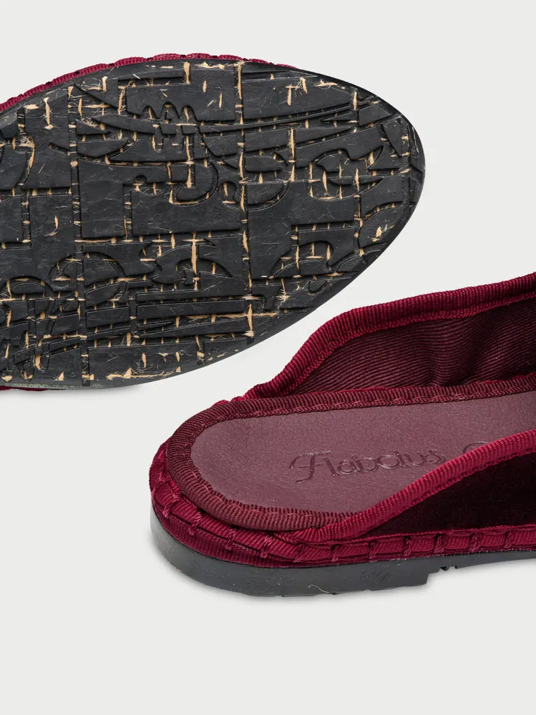 Flagelus Bruna pantofi belgian bordo catifea garnet