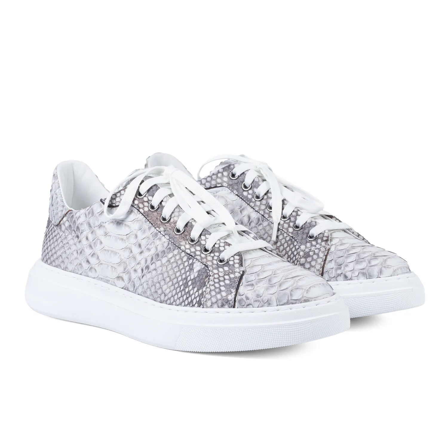 Lucas Shoes 510 Chile Python sneakers albi piele naturală