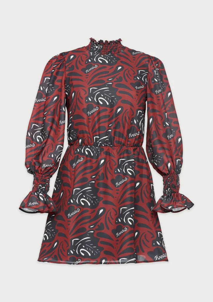 Flagelus Jane Eyre rochie rosie cu negru