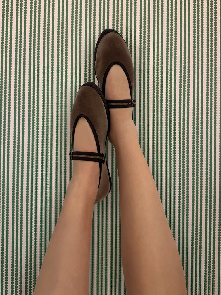 Flagelus Pierre Beige balerini bej catifea