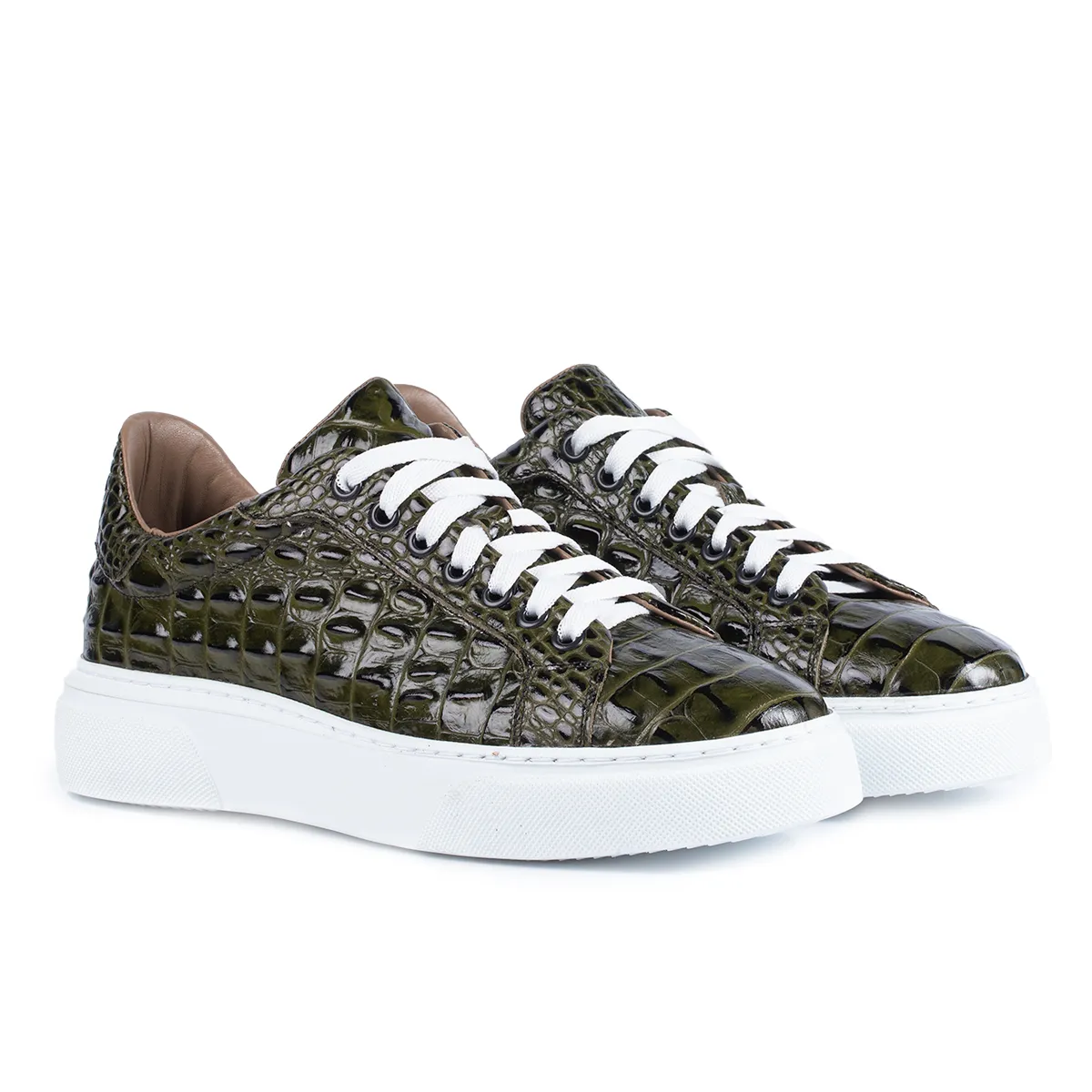 Lucas Shoes 510 sneakers verzi piele croco