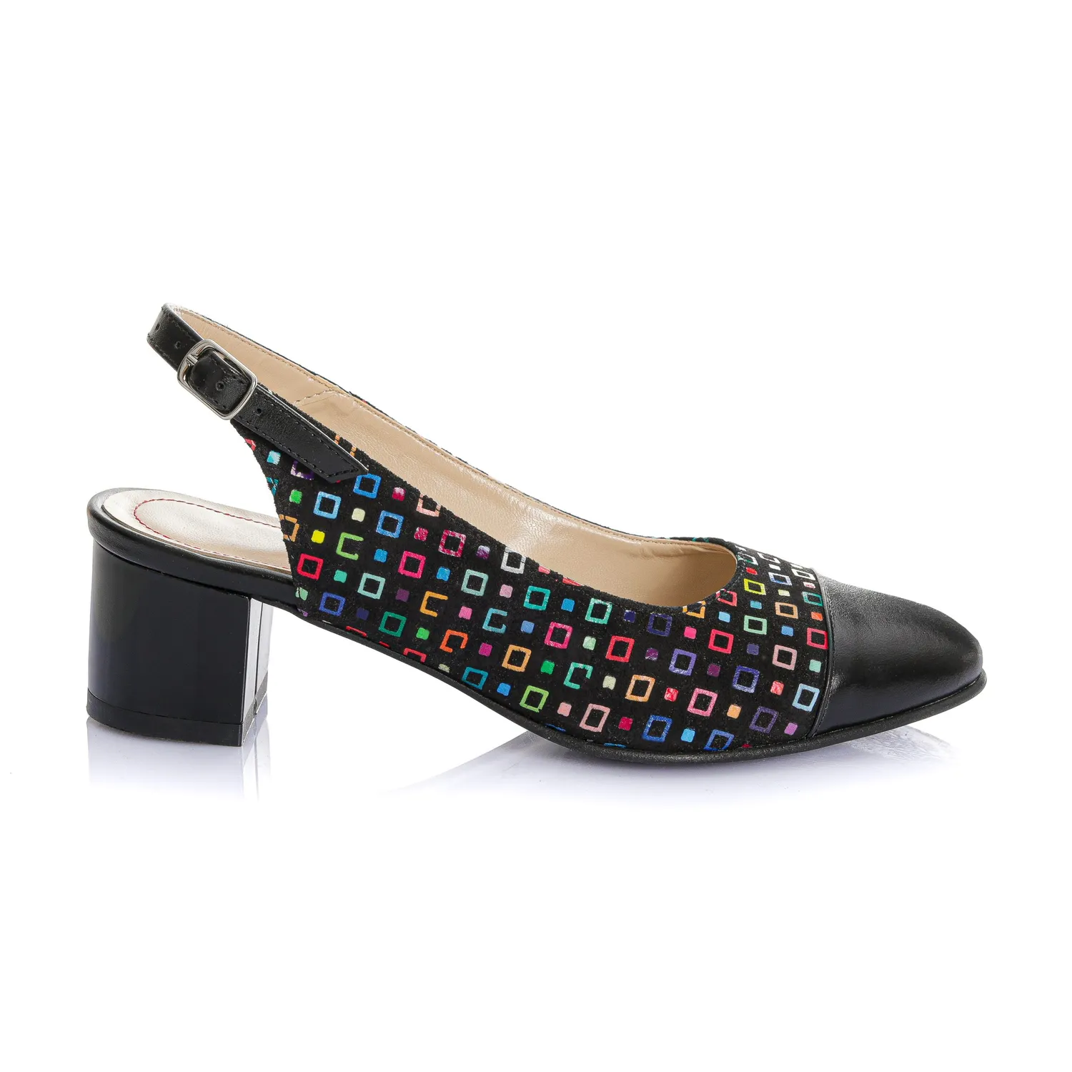 Catinca Shoes T16 NBC sandale piele negru patratele