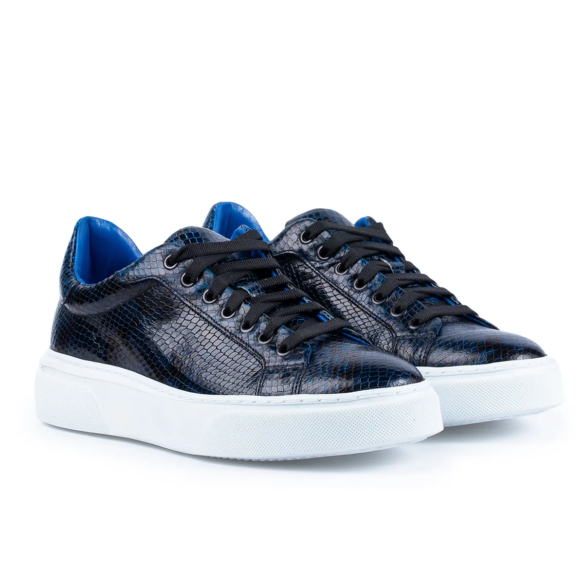 Lucas Shoes 510 Snake Blue sneakers piele