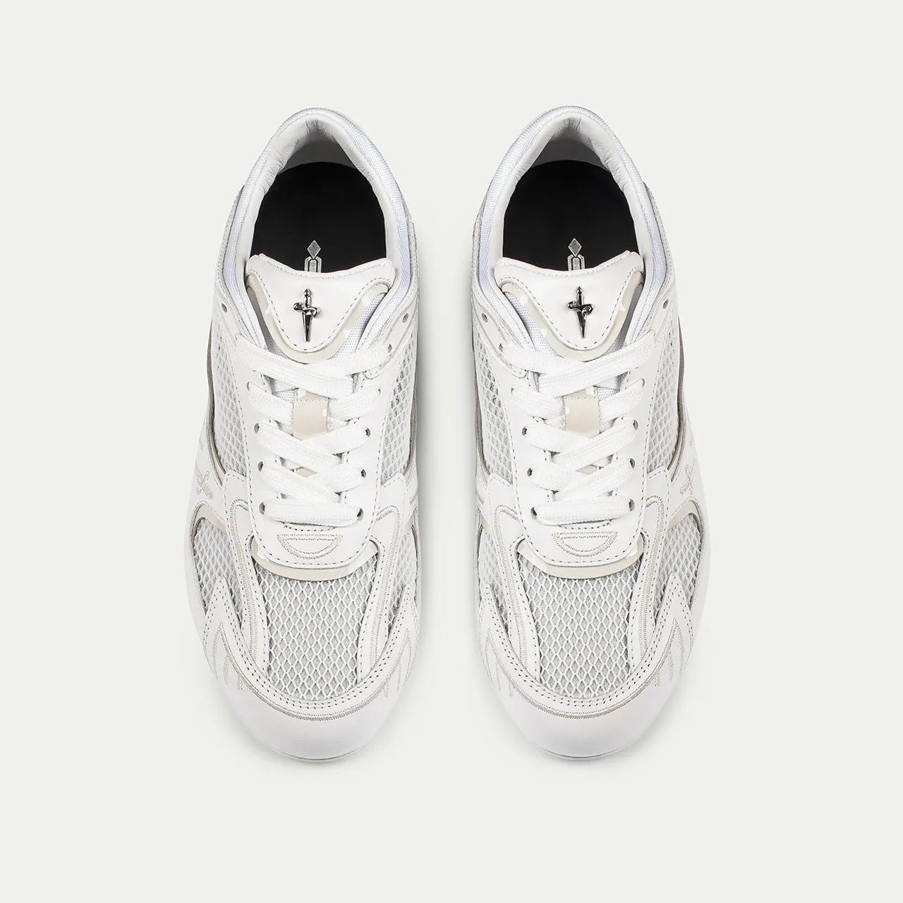 Cesare Paciotti Drift sneakers dama albi piele cu mesh
