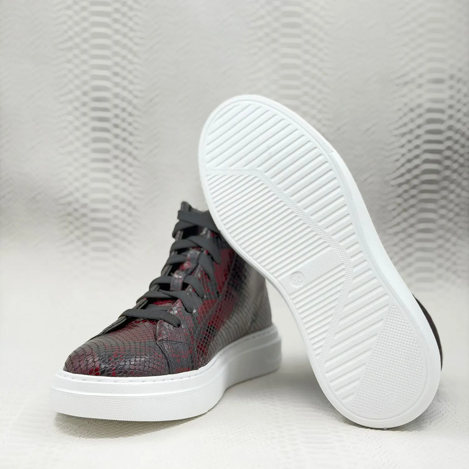 Lucas Shoes 855 A Snake ghete bărbați piele roșii