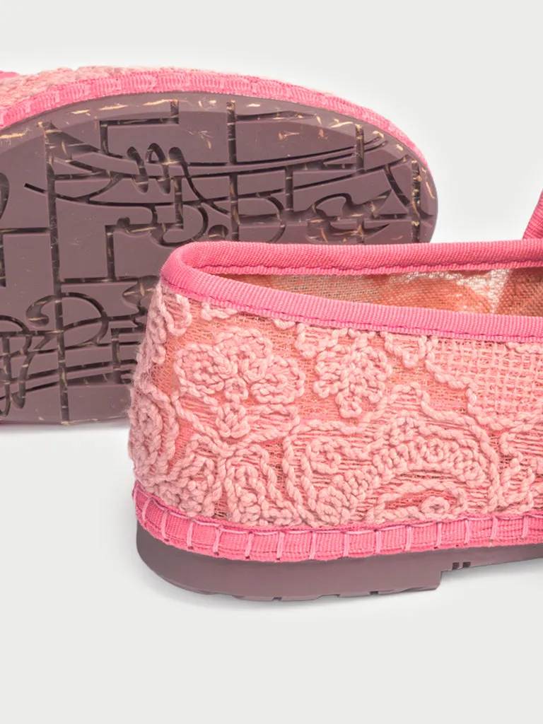 Flagelus Claire Veil Pink pantofi roz plasă