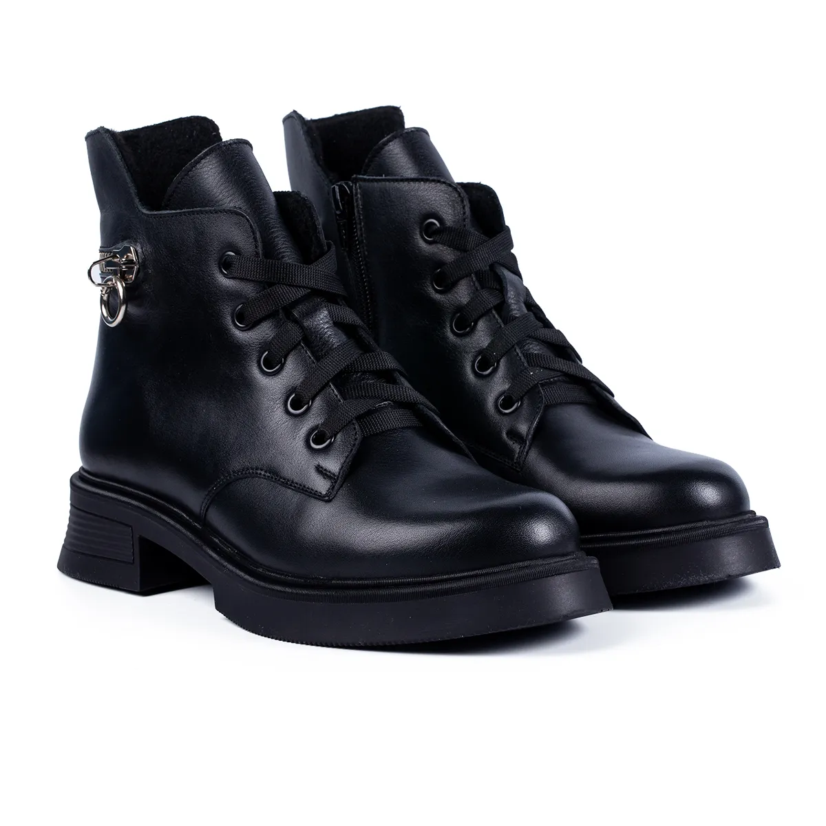 Lucas Shoes 411 ghete damă negre piele naturală