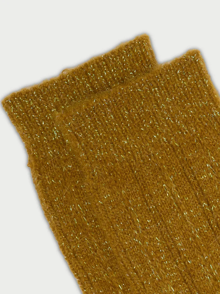 Flagelus Crown and Crotchet sosete galben mustar