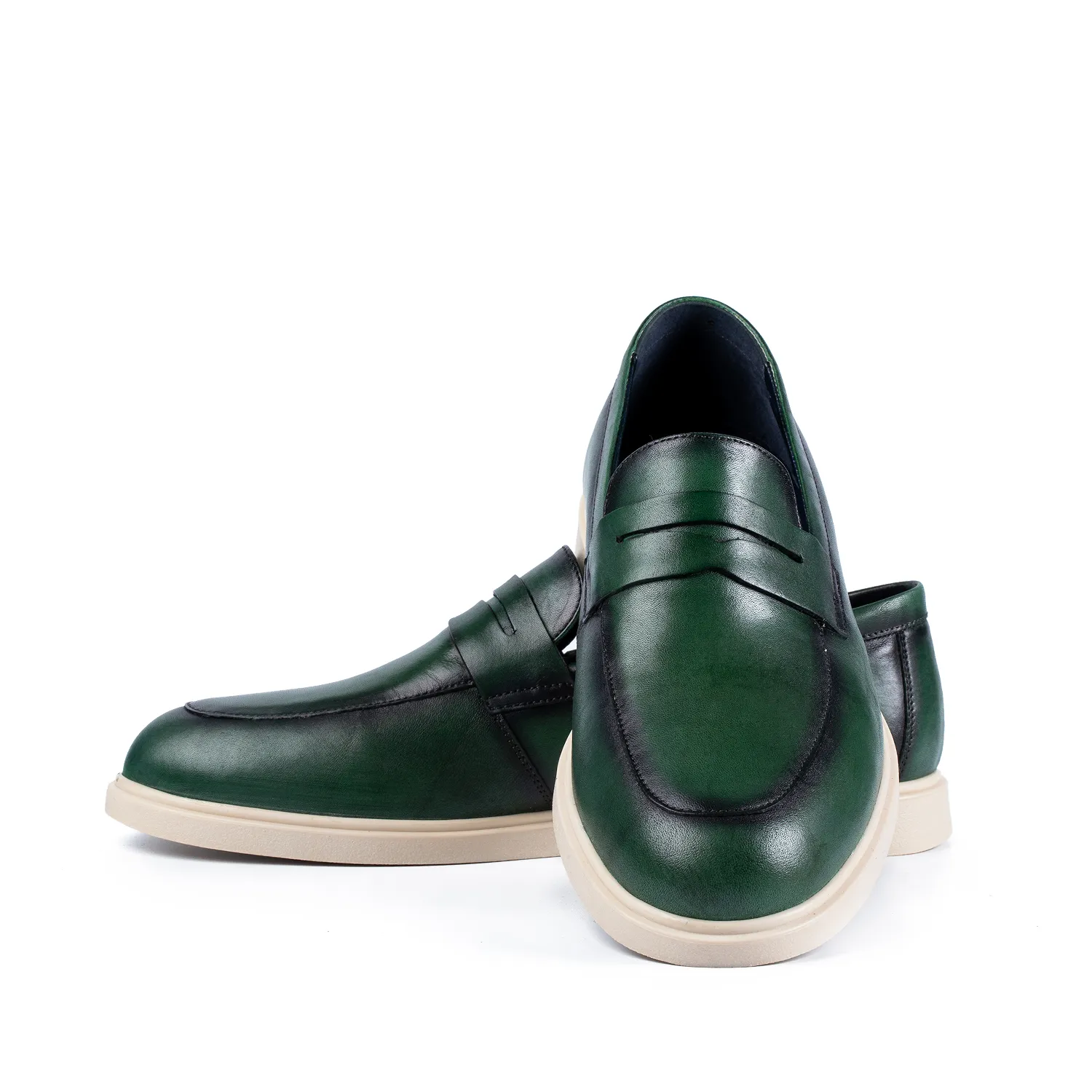 Lucas Shoes Ezra mocasini verde piele naturala