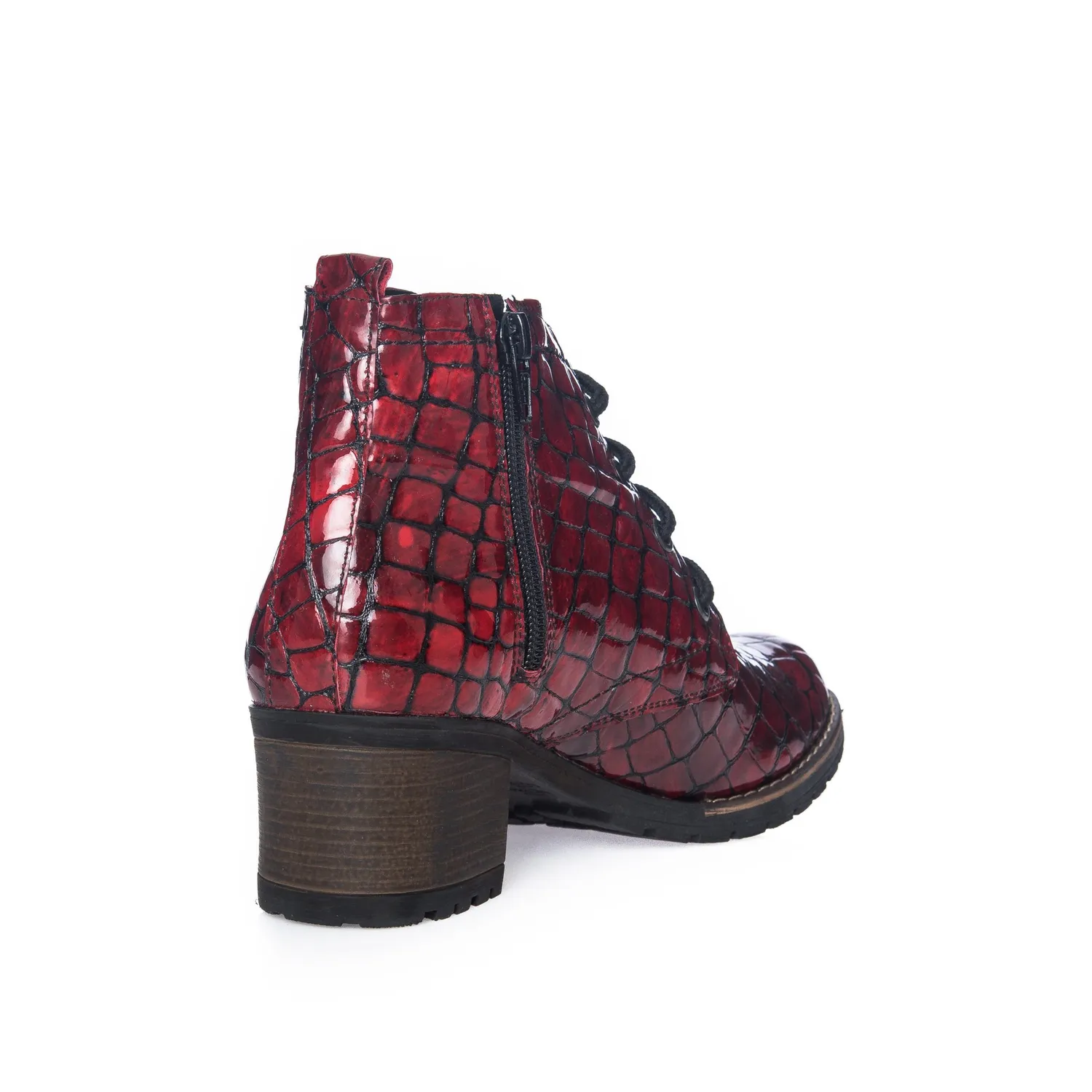 Catinca Shoes BC16 RC ghete dama rosu croco piele
