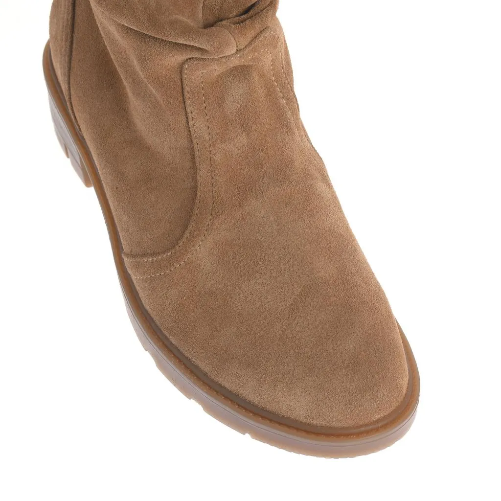 Ana Urbana Mara cizme piele intoarsa camel talpa plata