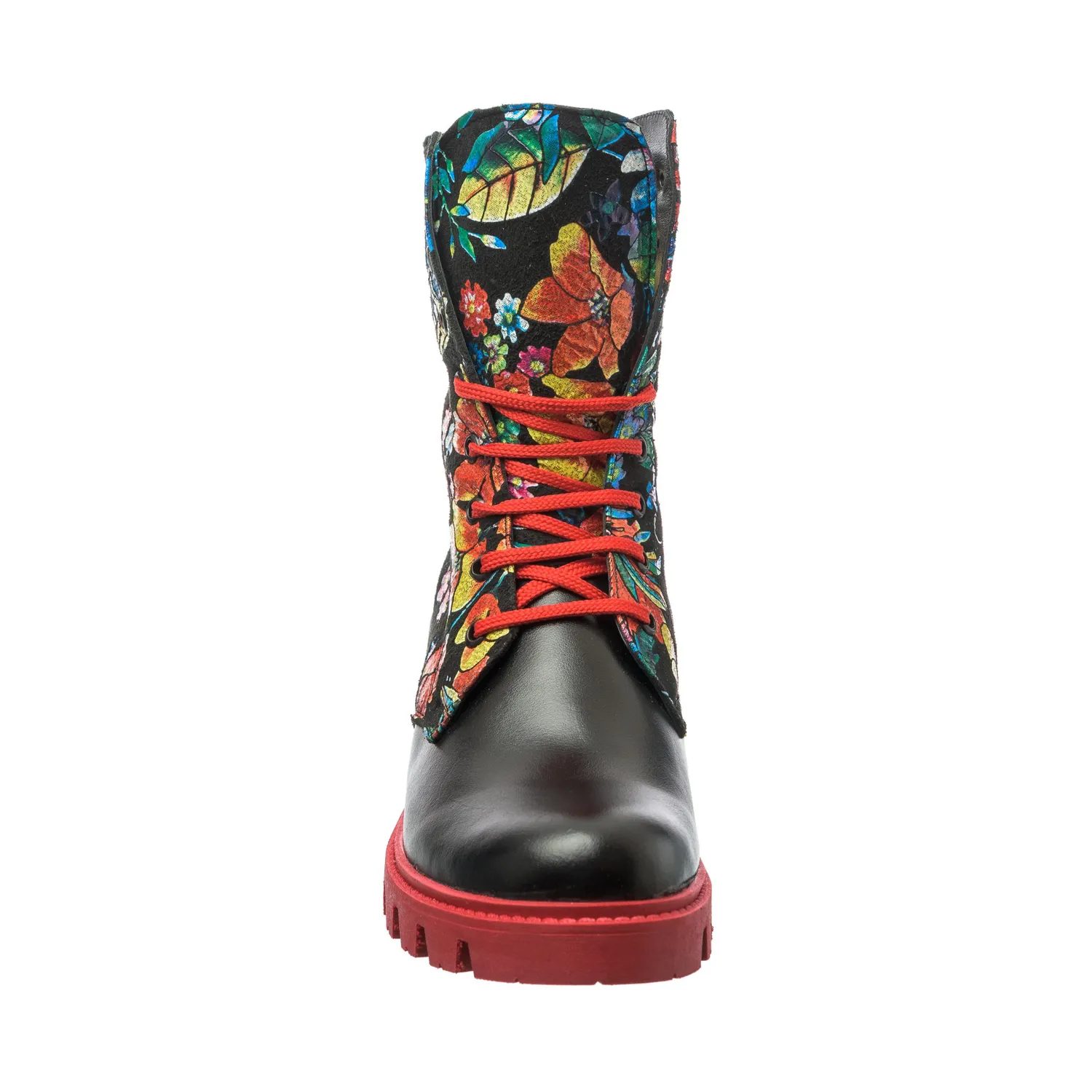 Catinca Shoes BC4 NBFN bocanci dama negri flori piele