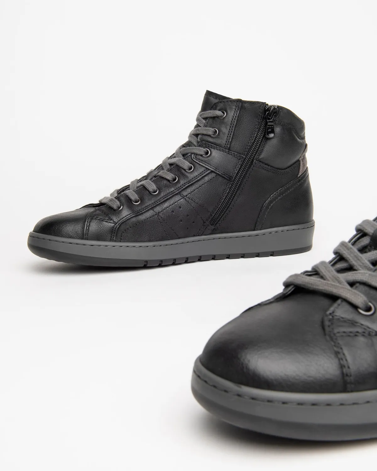 NeroGiardini sneakers inalti piele barbati cu fermoar
