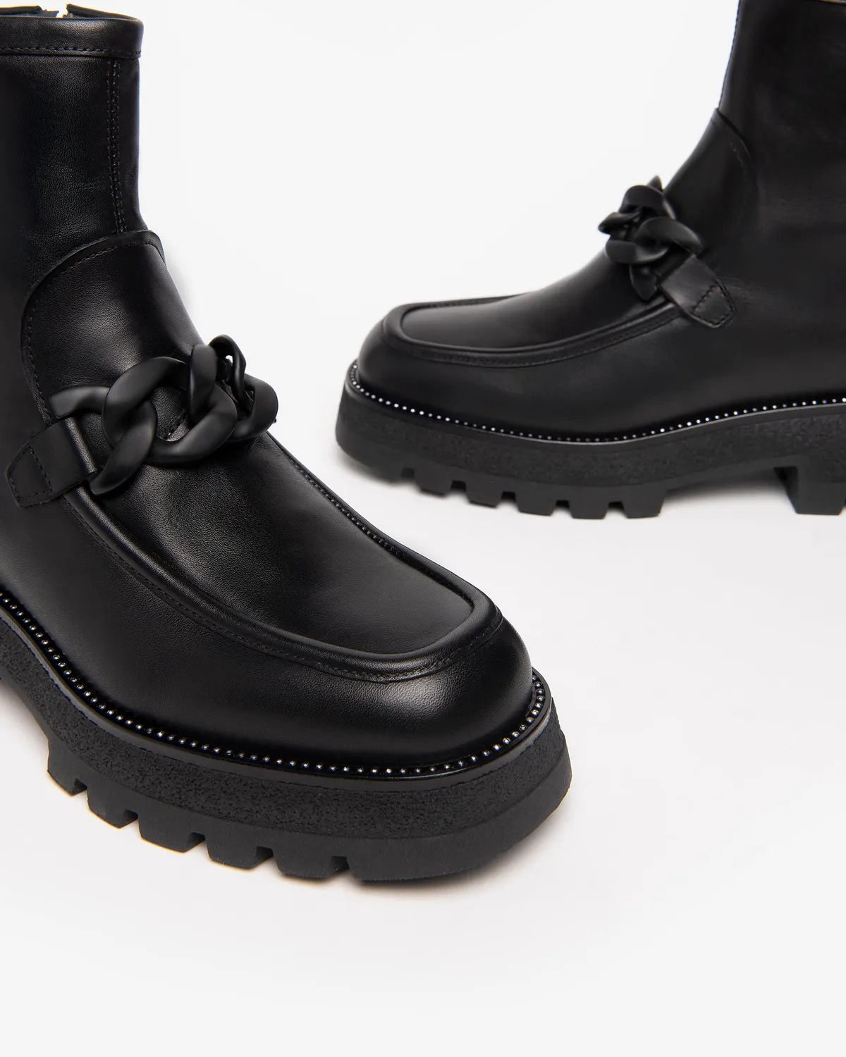 NeroGiardini Botine Combat Piele cu DryGo Marimi 35-41