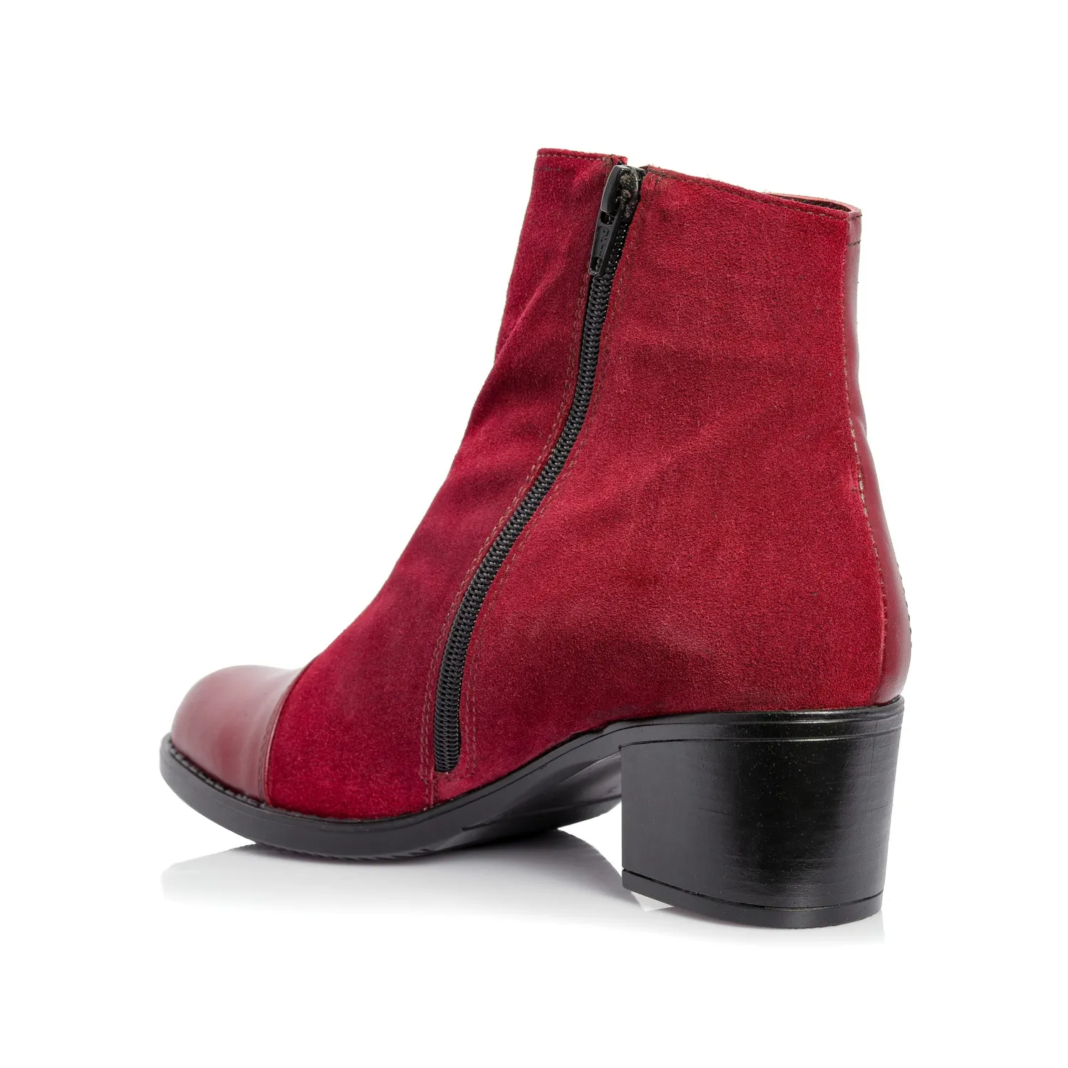 Catinca Shoes T80 RARB ghete damă roșu antilopă piele