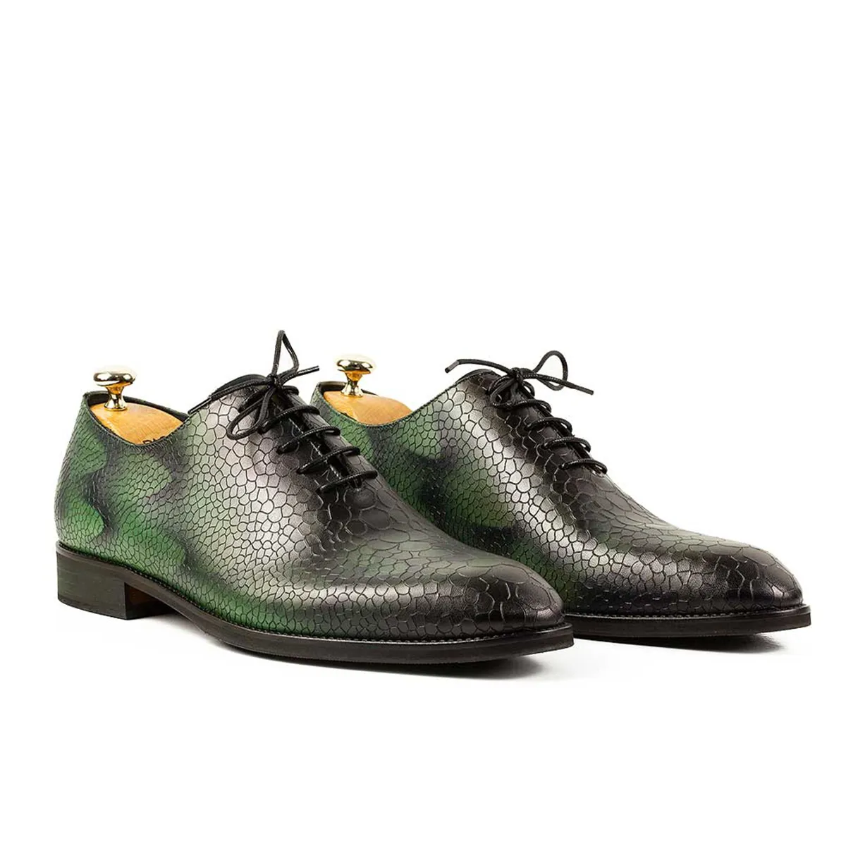 Lucas Shoes Elegant 715 pantofi piele verde valuri