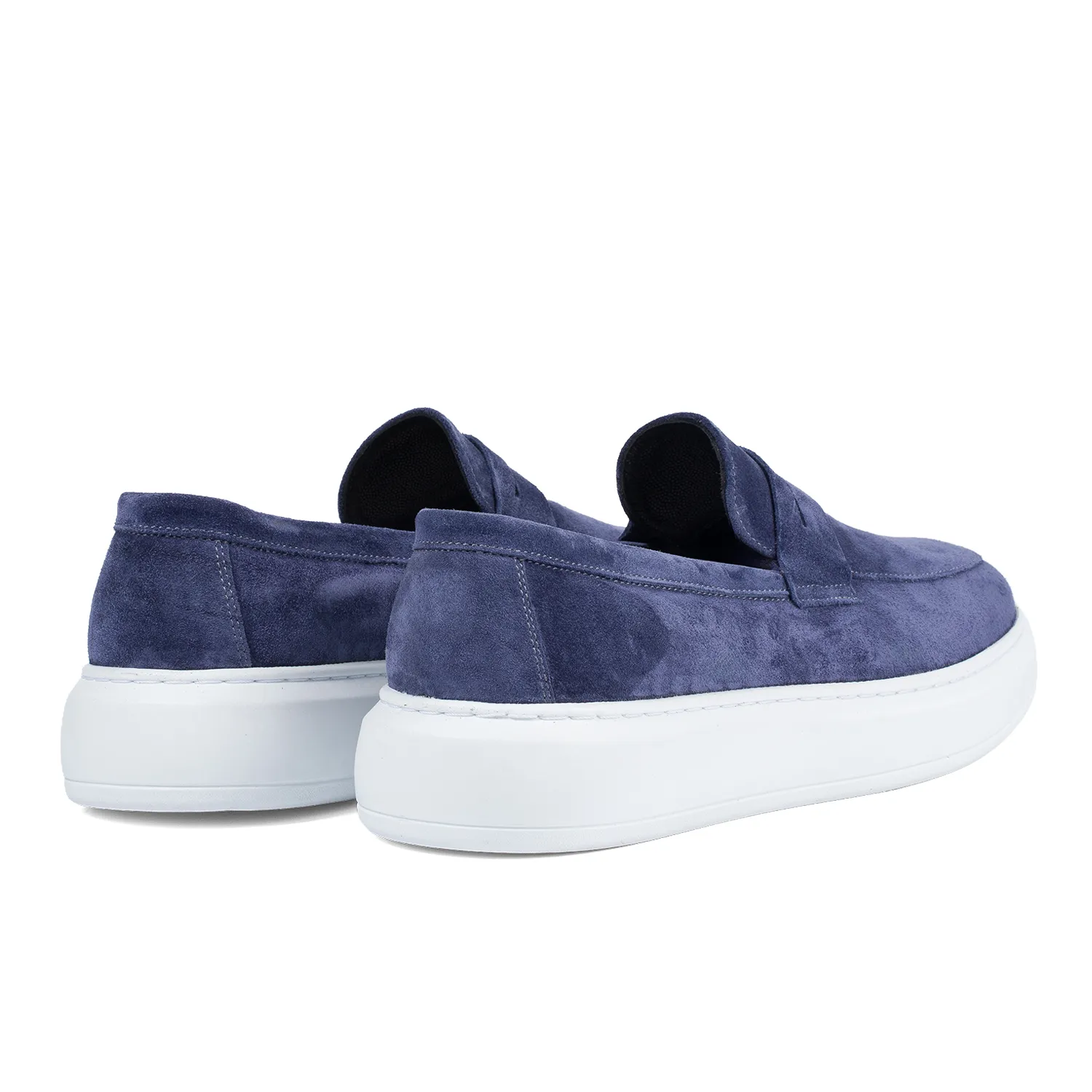 Lucas Shoes Ezra Blue Velur mocasini piele